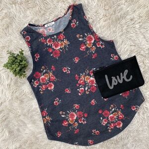 Bombom Floral Tank Top 💗 Blue & Red